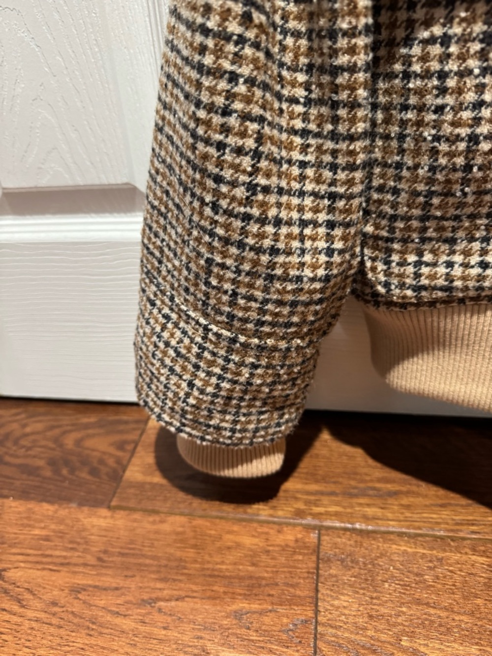 We The Free Brown & Cream Houndstooth Sherpa Bomber Jacket - Picture 5 of 7